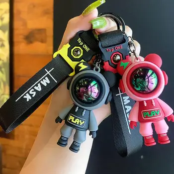 Naudinga raktų pakabuko pakabukas atsparus kritimui 4 spalvų raktų pakabukas Stilingas šaunus robotas lokys raktų pakabukas