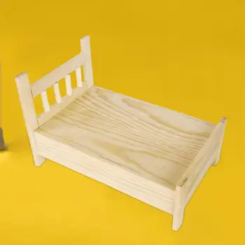Dollhouse miniatiūrinės lovos mini baldų modelis 1/12 mastelio BJD lėlių dalims