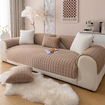 Ruduo Žieminis triušis Pliušinė pagalvėlė Universali neslystanti sofa Rankšluosčių storinimas Namų svetainės dekoravimas Vienspalvis sofos kilimėlis