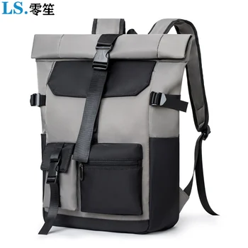 New Men's Backpack Oxford Cloth Student Schoolbag Solid Color Splash-proof 14-inch Computer Bag Men's Travel Bag Hot Sale