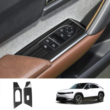 Automobilis Juodas langas Stiklo pakėlimo mygtukas Jungiklio dangtelio apdaila Durų porankių skydelis skirtas Mazda MX30 MX-30 2022+