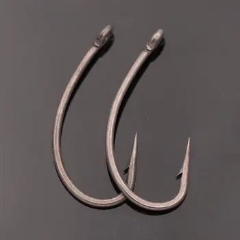 20vnt Karpių žvejybos kabliukai Mikro spygliuotas lenktas koto kabliukas Didelis anglinio plieno nėrimo kabliukas karpių žvejybos įrenginio priedai