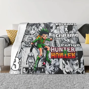 Hunter X Hunter Anime Flanel antklodė Japanesees Manga Freecss Gon Creative Throw Antklodė namams Viešbutis Sofa Lovatiesė