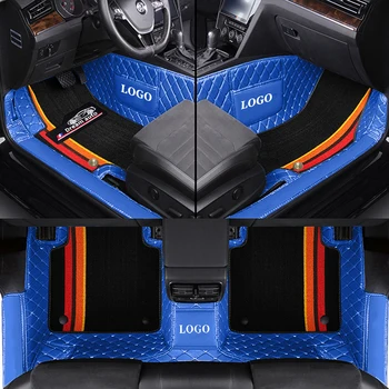Dvigubi automobilių grindų kilimėliai Renault Talisman 2012-2018 Odinis šenilinis automobilių kilimėlis Pilnas komplektas Interjero aksesuarai Individualus logotipas Kilimas