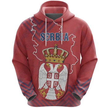 KID100-6XL 3D Spausdinti Naujausia šalis Serbijos vėliava Unix Amazing Harajuku Pullover Streetwear Unisex Hoodies Džemperis Užtrauktukas
