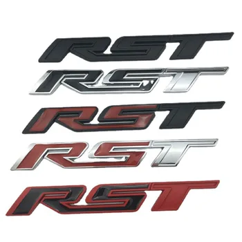 3D Metalas Sidabras Juodai raudonas Logotipas RST emblema Automobilio ženklelis Bagažinės lipdukas Chevrolet Silverado RST Stikcer priedai