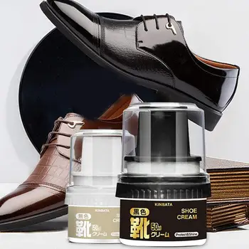 50ml batų lakas universalus blizgus batų poliravimo priemonė su aplikatoriumi odos priežiūros aliejus batų vaškas pažangi priežiūros priemonė