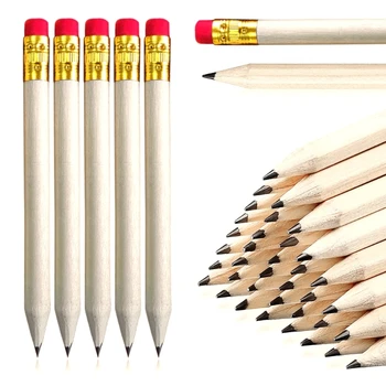 50vnt golfo pieštukai pusė pieštuko Iš anksto pagaląsti apvalūs mediniai mini pieštukai mokyklos klasės vestuvių biuro reikmenims