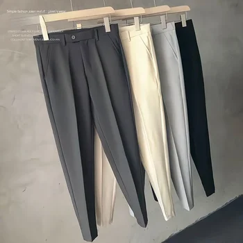 2023 Rudens žiemos verslo suknelės Kelnės Fashion Casual Slim Fit Wedding Office Social Suit Pants Streetwear Kelnės Homme