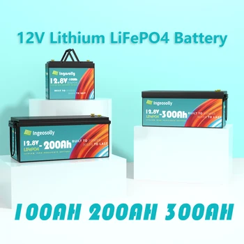 12V 100Ah LiFePO4 baterija nešiojama energijos kaupimo baterija RV kemperiams Bekelės saulės vėjo atsarginės baterijos 12.8V 200AH 300AH