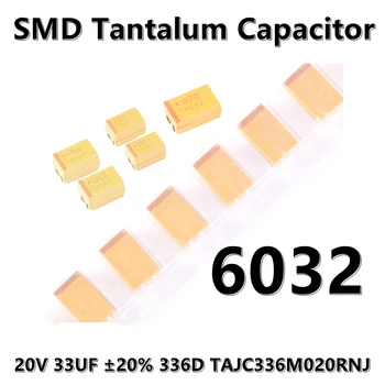 (2vnt.) Originalus 6032 (C tipas) TAJC336M020RNJ 20V 33UF ±20% 336D SMD tantalo kondensatorius