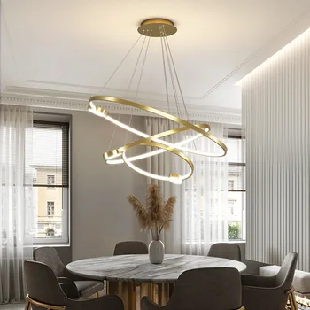 Naujas modernus minimalistinis restorano šviestuvas Šviestuvas Atmosferinis ir kūrybinis Apskritas Svetainės šviestuvas Šviesus prabangus miegamasis