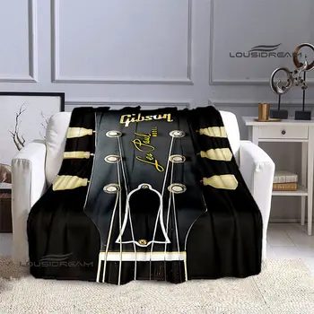 Gibson gitaros logotipas atspausdinta antklodė šilta graži flanelinė antklodė minkšta ir patogi namų kelionių lova antklodė gimtadienio dovana