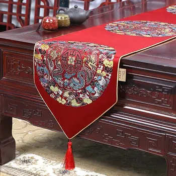 kinų stiliaus stalo vėliavos arbatos stalo audinys paprastas Zen klasikinio chinoiserie stiliaus svetainės prieangio televizoriaus dangtelio audinys ZD656
