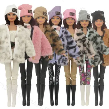 New Doll Fashion Casual Wear Drabužiai 1/6 Lėlių pliušinio palto kepurės 29 ~ 32cm Lėlių žieminės aprangos suknelės Kelnės 