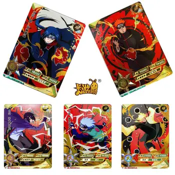 Ar66Pcs/set Kayou Naruto Pain Sasuke Kakashi Anime personažai Bronzing Rare Collection Flash Card Animacinis filmas Žaislas Kalėdų dovana