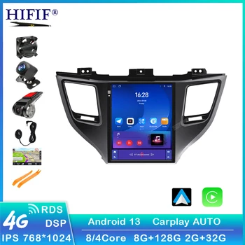 Automobilinė stereofoninė sistema Hyundai Tucson 3 2015-2018 Multimedia Video 2 Din DSP multimedijos vaizdo grotuvas Carplay Autoradio GPS