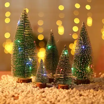 5PCS Mažos eglutės Pušų adata Darbalaukio ekranas Dirbtinis medis Kalėdų dekoravimas Biuro langas Mini ornamentai