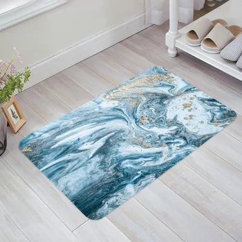 Marmuro tekstūra Mėlynas virtuvės grindų kilimėlis Svetainės dekoras Kilimas Namų prieškambaris Įėjimo duryskilimėlis Balkonas Durys Neslystantis kilimėlis