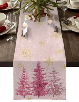 Kalėdų rožinė Kalėdų eglutė Stalo bėgikas Vestuvių vakarėlis Dekoro stalas Bėgikas Kalėdų valgomojo stalo dekoro staltiesė