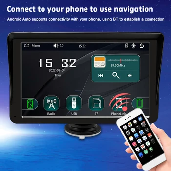 7inch Automobilio radijas Carplay multimedijos vaizdo grotuvo navigacija Stereo belaidis Android Auto MP5 radijas Bluetooth AUX išvestis