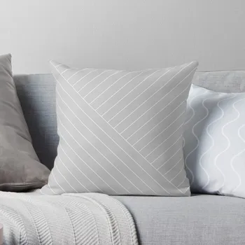 Abstrakčios geometrinės linijos Pilka mesti pagalvės pagalvės užvalkalas Poliesterio mesti pagalvių dėklas ant sofos Namų svetainė Automobilio sėdynės dekoras