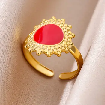 2023 Trend Cirkonio žiedas Nerūdijančio plieno žiedai moterims Aukso spalvos atidarymas Žiedai Vestuvių estetiniai papuošalai Dovana Anillos Mujer
