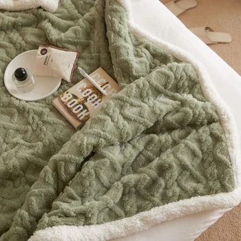 Moderni paprasta flanelinė antklodė Dviguba sutirštinta ėriuko paklodė Paklodės komplektas Lovatiesė ant lovos Comforters antklodė sofai