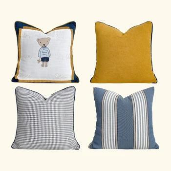Croker Horse 45x45cm Throw Pillow Cushion Cover - Little Bear Pattern Siuvinėjimo stiliaus sofos sofos pagalvė svetainei miegamasis