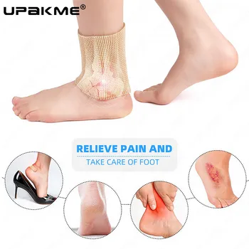 UPAKME Nauja 1PC kulkšnies kojinė Super minkštos elastingos malleolinės rankovės su gelinėmis pagalvėlėmis kulkšnies petnešos skausmo malšinimo batų įdėklas Pėdų apsauga