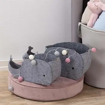 Miela banginio veltinio laikymo dėžutė animacinių filmų žaislų organizatoriui Namų skalbinių krepšys Drabužių laikymo krepšys