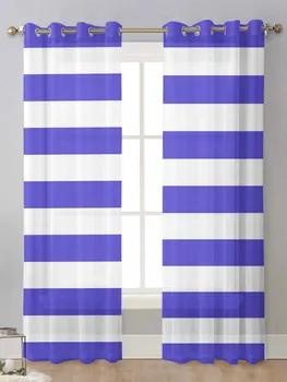 Juostelės Violetinės baltos spalvos užuolaidos svetainės langų ekranizacijai Skaidrus Voile Tiulio užuolaidų kortinas Užuolaidos Namų dekoras