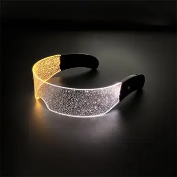 Akiniai Akiniai vakarėliui Futuristiniai LED akiniai Festivalio rekvizitas Septynių spalvų šviesos akiniai Reguliuojami šviečiantys akiniai