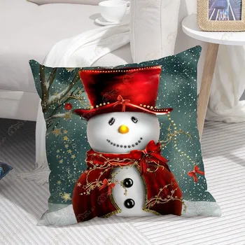 40/45/50/60cm Mielas Sniego senio kalėdinis pagalvės užvalkalas 2024 m. Naujųjų metų namai Dekoratyvinis sofos pagalvėlės užvalkalas Kalėdų senelio pagalvės užvalkalas
