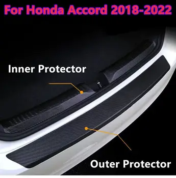 2vnt/komplektas PU odinis galinio buferio slenksčio apsauginės plokštės dangtelis Honda Accord 2018 2019 2020 2021 2022