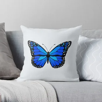 Mėlynas drugelis Mesti pagalvės pagalvės užvalkalas Poliesteris mesti pagalves dėklas ant sofos namų svetainė automobilinės sėdynės dekoras 45x45cm