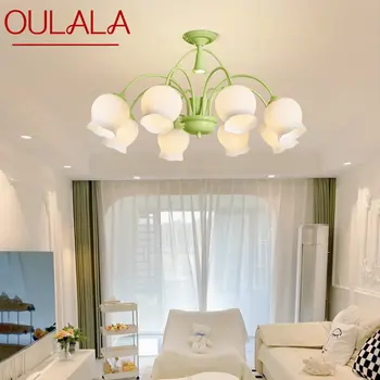 OULALA Žalias pakabinamas lubų šviestuvas LED kūrybinė aromaterapinė žvakės dizaino pakabuko lemputė namų miegamajame