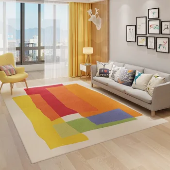 Svetainė Kilimas Didelis plotas Modernus minimalizmas Meno dizainas Vaikų miegamojo kilimėlis IG pūkuotas minkštas poliesteris Kavos staliuko kilimėlis