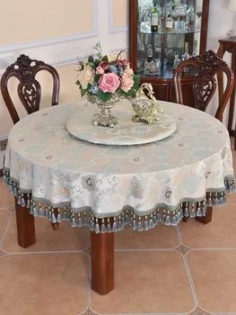 Apvalaus stalo kilimėlis, europietiško stiliaus aukščiausios klasės prabangi staltiesė