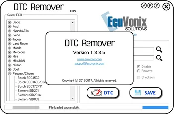 EcuVonix Full Pack (DTC Remover 2.5.6 +IMMO Universal Decoding 4.5+ EDC17 Checksum Calc +AIRBAG Universal Repair 3.8