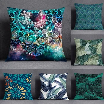 Naujo dizaino žalias gėlių ir gyvūnų raštas Namų dekoravimo pagalvės užvalkalas Kvadratinis pagalvės užvalkalas Namų biuro dekoravimo pagalvėlės užvalkalas