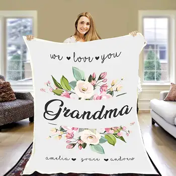 Mes mylime tave, močiute, pritaikyta vilnos antklodė seneliams su kabutėmis, senelio močiutė Nana Gigi, itin minkšta jauki antklodė