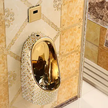 Sieninis automatinis jutimas europietiško stiliaus auksinis pisuaras vyrų sieninis pisuaras keraminis pisuaras