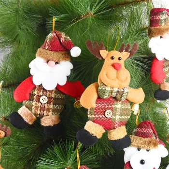 Kalėdinės mini lėlės Kabantys papuošalai Audinys Kalėdų senis Sniego senio pakabukas Kalėdinė dekoracija namams Navidad Noel Naujieji metai 2023