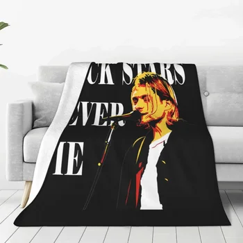 Kurt Cobain Roko žvaigždės niekada nemiršta Antklodės Vilnos žiema Jaukus lengvas plonas antklodė lovai Lauko kilimėlis