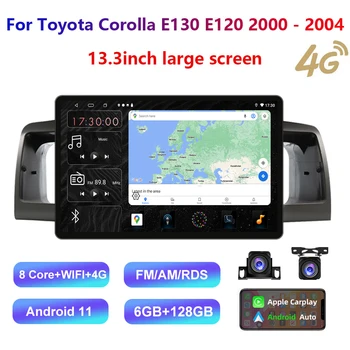 13.3inch HD multimedija skirta Toyota Corolla E130 E120 2000 - 2004 automobilių stereofoninis radijas Android Video 2K GPS Carplay 4G WIFI