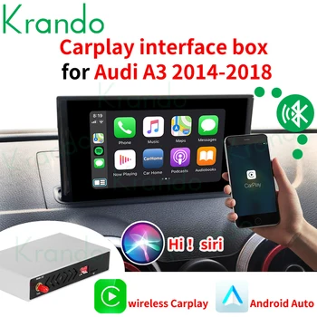 Krando Upgrade Belaidis Apple CarPlay sąsajos modulis, skirtas Audi A3 2014 - 2018 MIB BT Siri Control Retrofit Reverse Camera Box