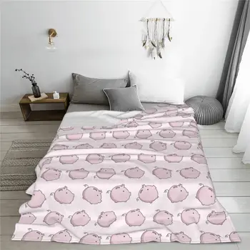 Rožinis animacinis filmas Miela kiaulė Gyvūnas Anti Pilling Antklodės Vilnos dekoravimas Kvėpuojanti šilta mesti antklodę lovai Biuro kilimėlis