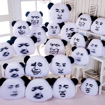Quirky Panda Head Plush Pillow Gold Kuratoriaus išraiška Funny Pillow Pp Medvilnė Minkšta sofa Biuro pagalvėlė Namų dekoravimas Nauja 2023