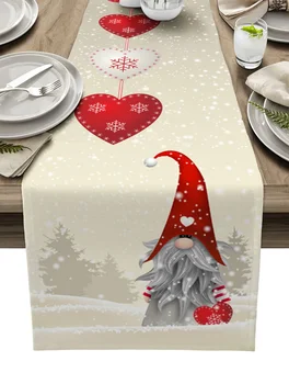 Kalėdinė nykštukė Snaigė Meilė Širdis Stalo bėgikas Pagrindinis Vestuvės Banketų festivalis Vakarėlis Viešbučio stalo dekoravimo stalo viršelis